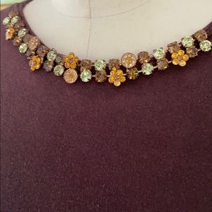 Too-She-She Brown Cotton Embellished Top